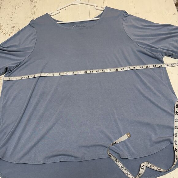 Cupio Top T-Shirt XL Blue Short Sleeve Jersey Knit Soft Cozy Comfy Fall Winter - Picture 4 of 7